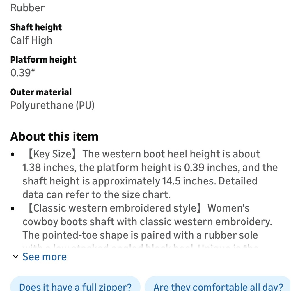 White Cowboy Boots Size 7.5 - Picture 3 of 5